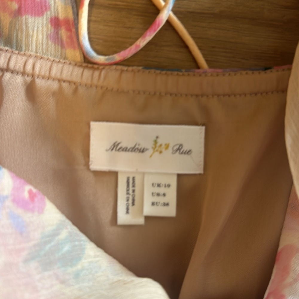 Anthropologie Meadow Rue size 6 NWOT Floral Silk Dress - Picture 4 of 12